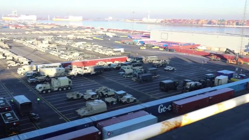 1st Armored Brigade Combat Team, 1st Infantry Division Arrives in Europe: Ship Offload