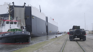 M/V Green Bay arrives in Bremerhaven port to offload cargo for DEFENDER-Europe 20